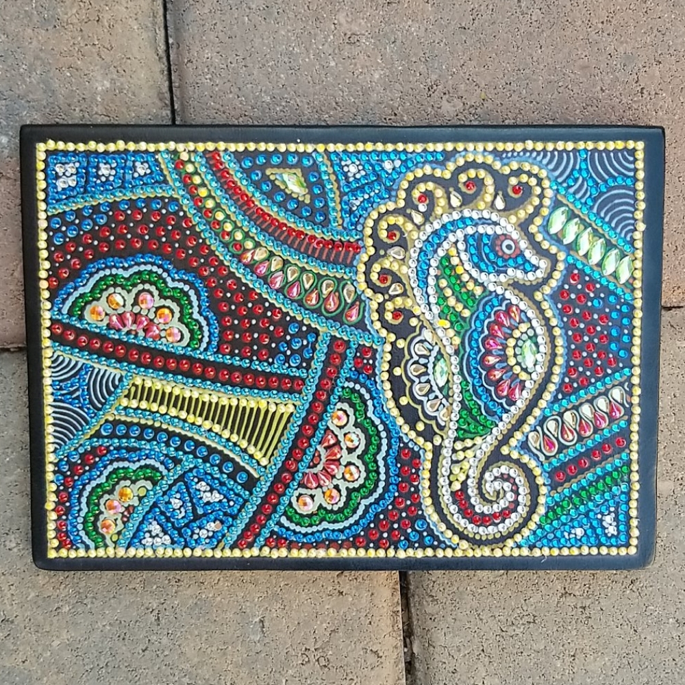 Jeweled Soft Leather Seahorse Notebook/journal